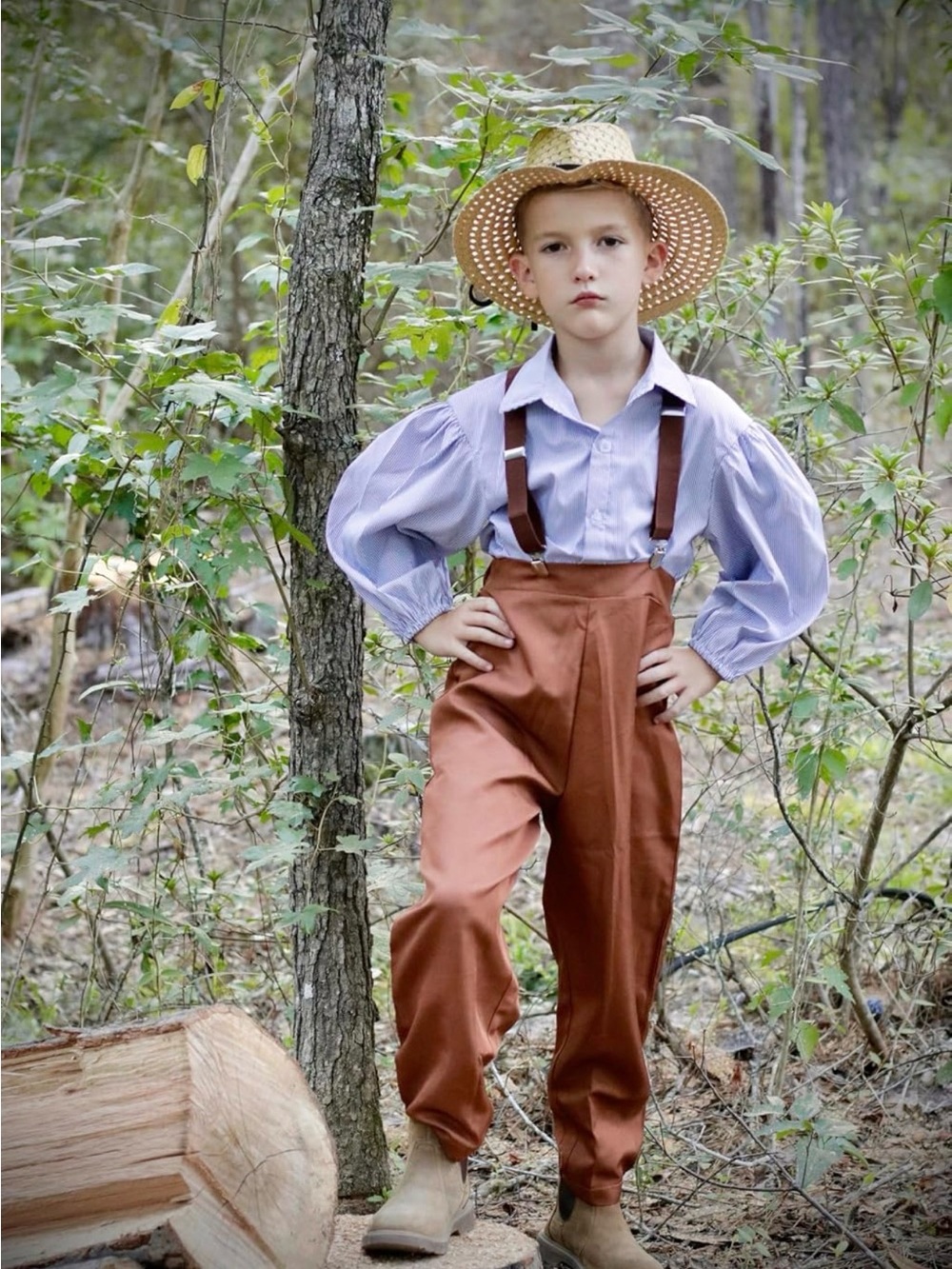 NWT ReliBeauty Boys Pioneer Costume Kids Colonial Costume Boys with Hat